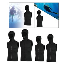 3mm Wetsuit Hooded Suit Zipper Gift Keep Warm Versatile Convenient Sleeveless