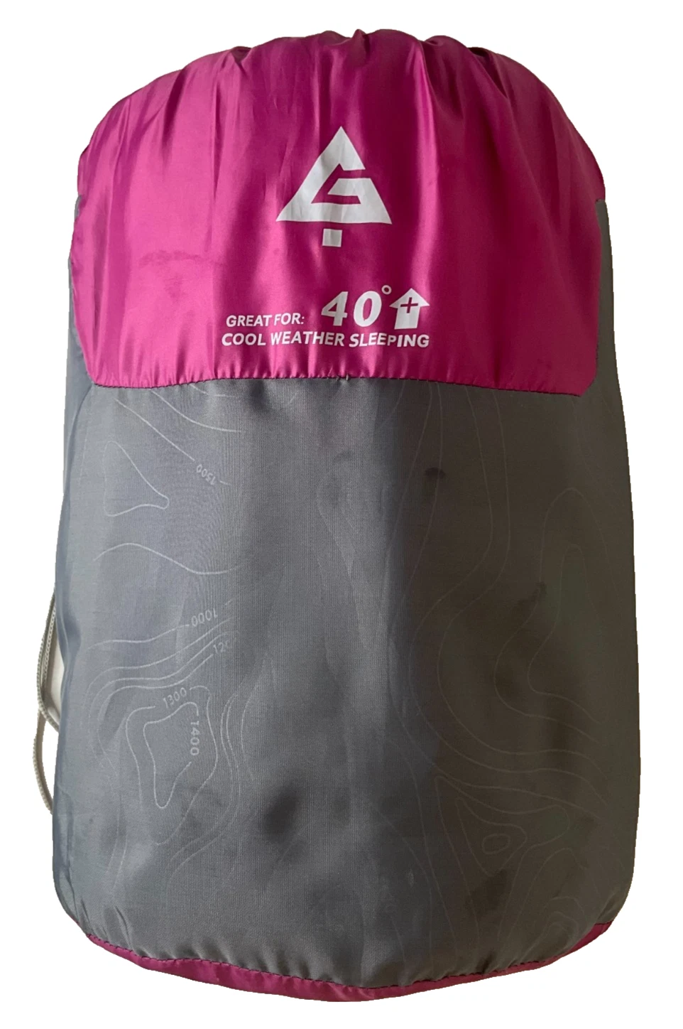 Greatland Adult Sleeping Bag 40° F Grey & Magenta Polyester Sz 74 3/4in x 33 in