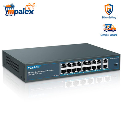 YuanLey 18 Port PoE Switch 250W 1000 Mbps 2
