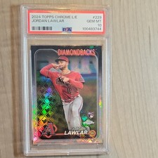2024 Topps Chrome Logofractor Jordan Lawlar RC #229 Diamondbacks PSA 10