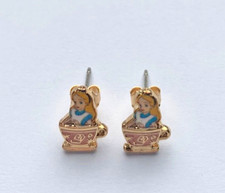 Disney Parks Alice in Wonderland Mad Tea Party Cups Stud Earrings NWOT