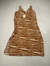 A New Day Printed Mini Dress Tan Current Statement Piece - Womens M