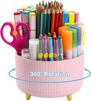 Schreibtisch Organizer 360° Drehbar Stifthalter Mit 5 FäChern Rosa BüRo Zuhause