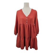 Madewell Colette Mini Dress Boho Peasant Tiered Oversized Flowy
