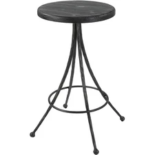 Uttermost 22970 Sona 26 inch Matte Black and Natural Aged Black Counter Stool