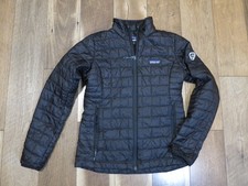 Patagonia 84217 Women's Black Full Zip Nano Puff Full Zip Jacket Sz S LOGO