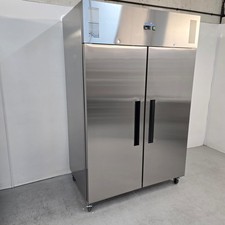 Upright Fridge Double Door Forced Air Stainless 1200L Kitchen Commercial Chil...