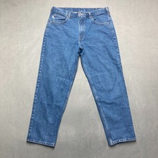 Carhartt Jeans Mens 38x30 Blue B17-DST Relaxed Fit Tapered Denim Workwear