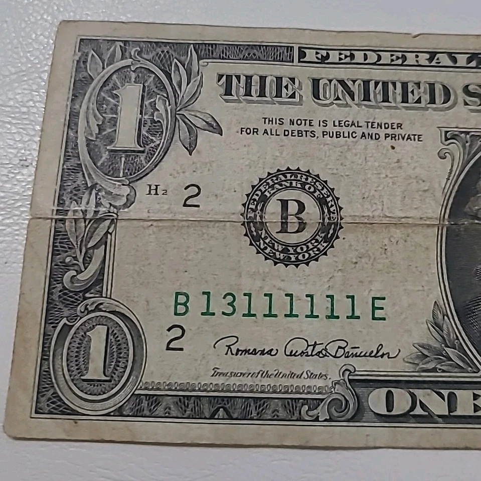 B 13111111 Binary Note 1969 Near Trailing All 1's + 1-3 Fancy $1 Dollar Bill ⬇️ - Image 4 of 4