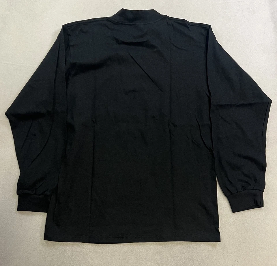 Camiseta De Colección Nike Mock Swoosh Cuello Para Hombre M Negra Manga Larga Etiqueta Plateada Y2K Foto 2 de 4