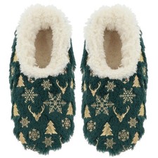 SNOOZIES ICONIC WINTER SLIPPERS W/ GOLD ACCENTS WOMEN'S XL SHOE SIZE 11/12 NEW 