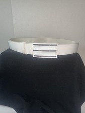 Adidas Men s 38 white Leather Golf Belt 3 Stripes
