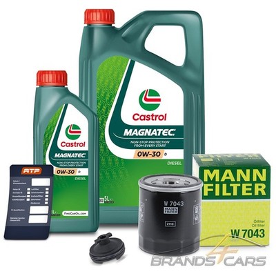 MANN ÖLFILTER + 6l 0W-30 FÜR FORD C-MAX FOCUS GALAXY KUGA MONDEO S-MAX 2.0 TDCi