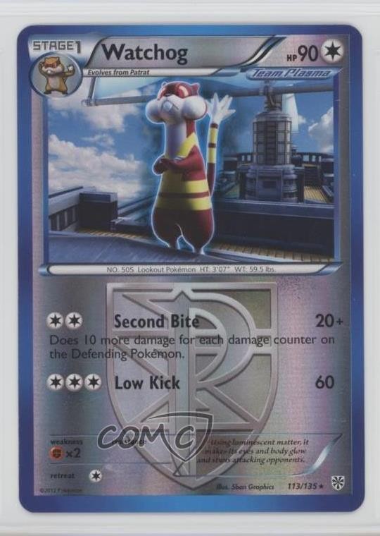 Watchog Reverse Foil Pokémon Black & White Plasma Storm #113