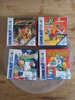 Gameboy Color 4x confezione vuota Indiana Jones Looney Tunes