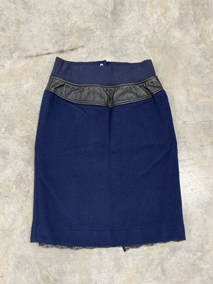 Sacai x Nike Wool Skirt 2015 Sz Small 802264-452 $500 Blue Leather