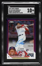 2023 Chrome Rookie Purple Refractor 216/250 Oscar Gonzalez SGC 10 GEM Auto 11ym