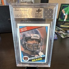 Topps 1984 Walter Payton #228 Bears Game Used Swatch Jersey Fusion BGS/BAS /900