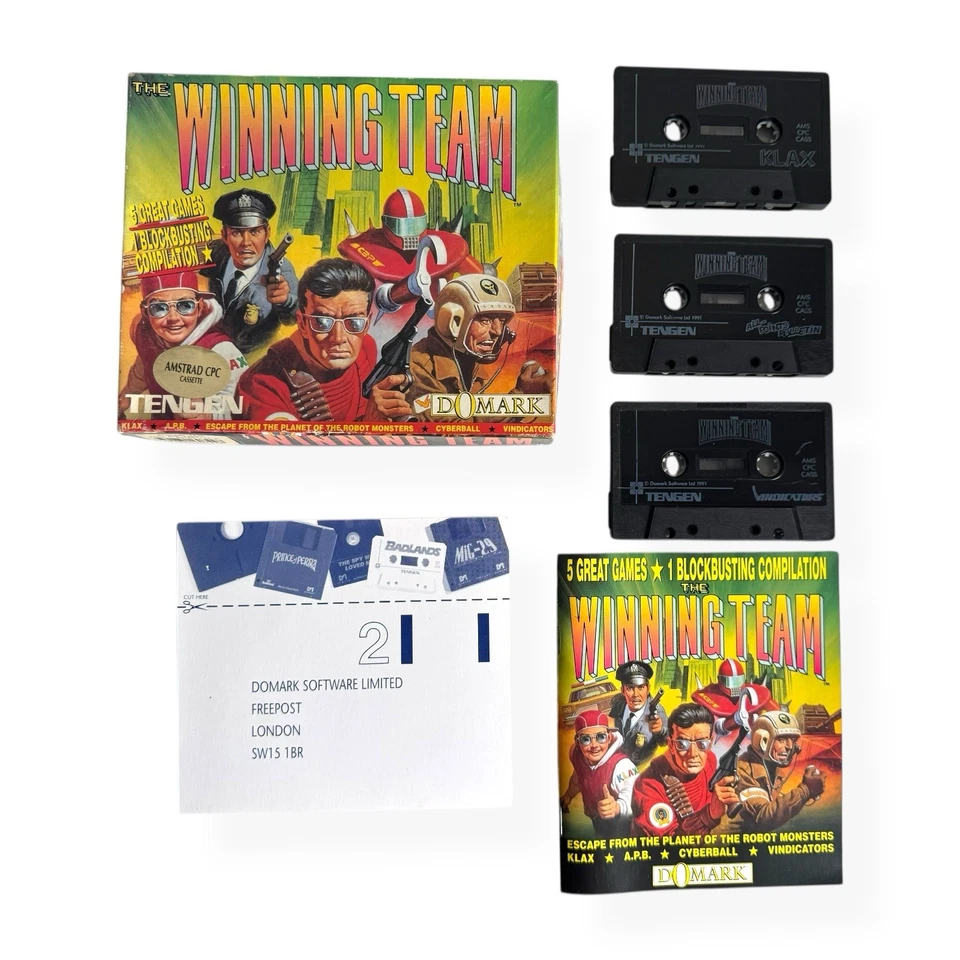 The Winning Team - Amstrad CPC Cassette (Domark 1991) - Boxed 5-Game Collection - Image 3 of 4