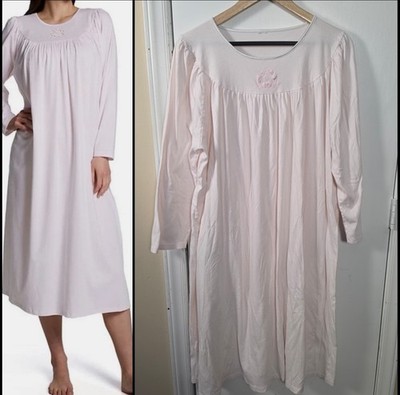 CALIDA  Made In Switzerland 100% Cotton Women's Long Sleeve Pink Nightshirt 3XL