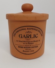 Henry Watson Pottery Garlic Pot & Lid The Original Suffolk Cellar Terracotta