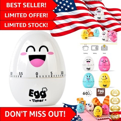 60-Minute Mechanical Egg Timer for Kids - Fun and Reliable Kitchen Cooking Aid