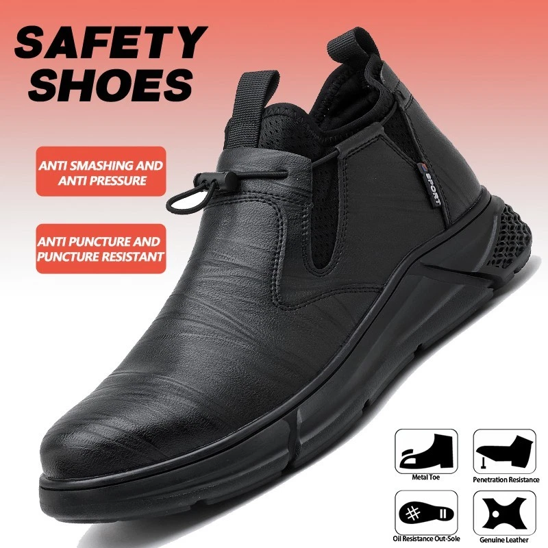 Mens Work Boots Composite Toe Safety Shoes Non-Slip Waterproof Industrial Shoes