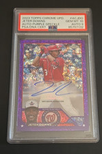 2023 Topps Chrome Update Series Jeter Downs RC Purple Speckle Auto PSA 10