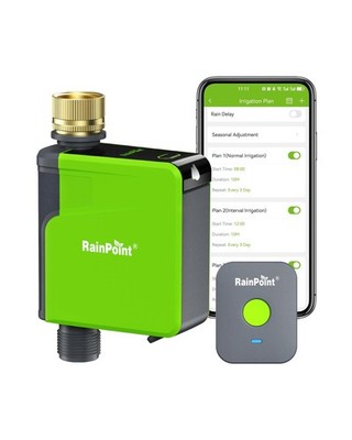 RAINPOINT WiFi Hose Timer, Brass Inlet Smart Sprinkler Timer for Wa... Fast Ship