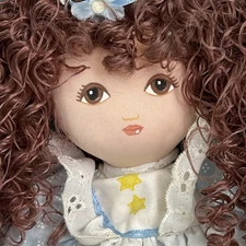 Vintage Applause Hanukah Lights Deborah Doll Curly Hair Soft Cloth