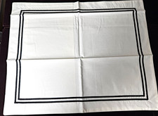 Frette Bourdon White Cotton Boudoir Sham with Black Stitching - New ZZ877