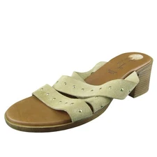 Mila Paoli  Women Slide Sandal Shoes Brown Leather Size 8 Medium