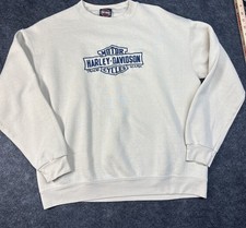 Harley Davidson Sweatshirt Mens Tan Crewneck Fleece USA N Carolina