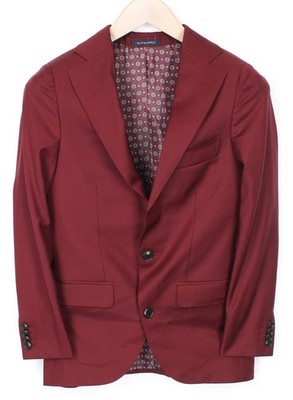 SUITSUPPLY La Spalla Herren Blazer UK30R rot reine Wolle formell Einknopf *