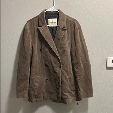 The Normal Brand Brown Double Breasted Corduroy Blazer Jacket Taupe Medium