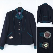 Womens Trachten Blazer Large Size US 10 EU 40 Tyrol Blue COUNTRY Festival Jacket
