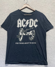 AC/DC Rock Band T Shirt Mens Large Black Grap...