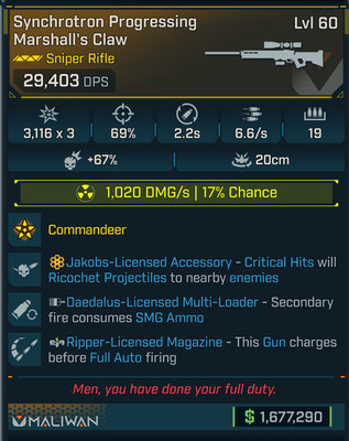 Borderlands 4  RADIATION MARSHALL'S CLAW SNIPER JAKOBS SMG AMMO RIPPER MAG