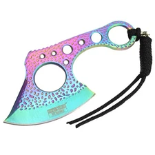 Defender-Xtreme 7"" Titanium Coating Throwing Hunting Axe Knife Stainless Steel