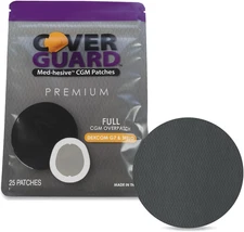 CGM Overpatch | Dexcom G7, Stelo | Black Full Coverage Design| 25-Count | Waterp