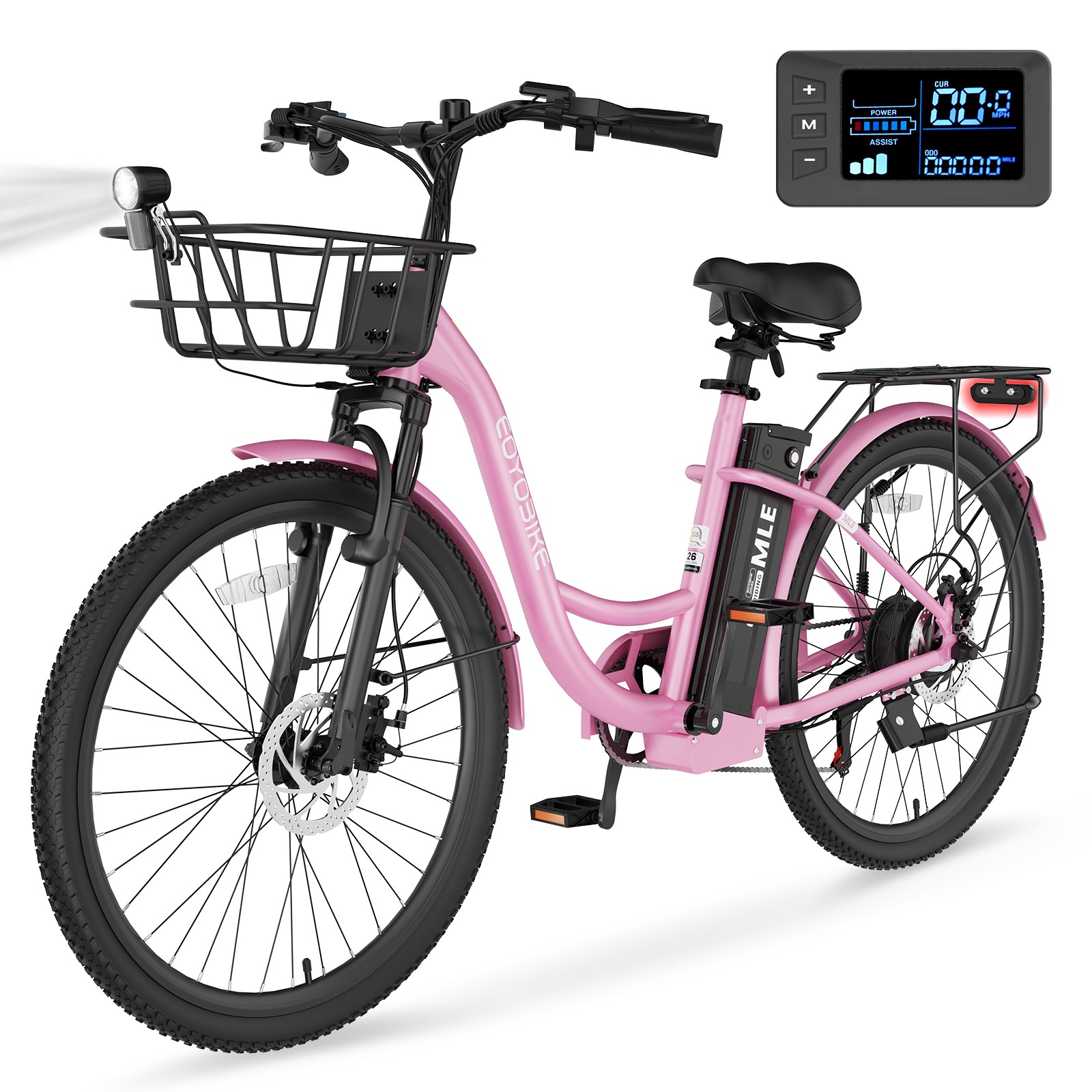 NAIZEA 24" Electric Bike for Adult 700W Peak Power Aluminum City Commuter EBikes