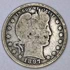 1897 Barber Quarter 25C 90% Silver Liberty Head Philadelphia Mint