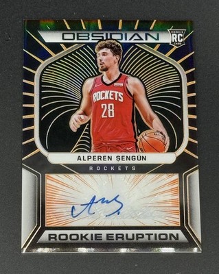 2021-22 ALPEREN SENGUN PANINI OBSIDIAN ROOKIE ERUPTION AUTO ORANGE RC /50 SP