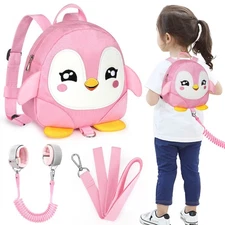 Accmor Toddler Harness Backpack Leash, Cute Penguin Kid Backpacks with Anti ...