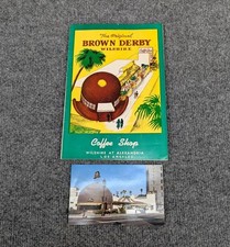 Vintage The Brown Derby Coffee Shop Menu Wilshire w/Postcard Los Angeles 