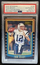 2000 Bowman TB12 Collection Tom Brady Rookie Auto #23 /35 PSA Authentic Auto 9