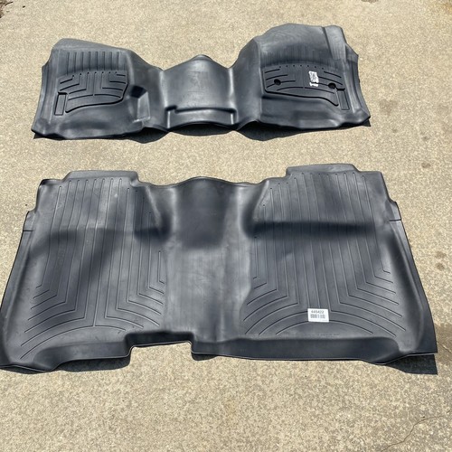 ALFOMBRILLAS WEATHERTECH SILVERADO SIERRA DOBLE CABINA PRIMERA 2A FILA NEGRAS 14-18 - Imagen 2 de 10