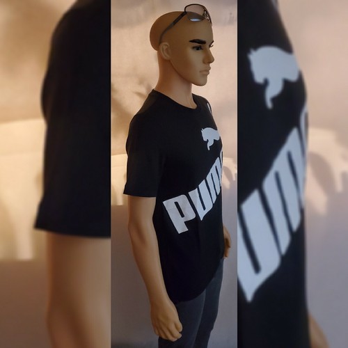 PUMA AUTENTICA TSHIRT UOMO GIROCOLLO MANICA CORTA TAGLIA M NERA GRANDE LOGO DESIGN - Foto 4 di 10