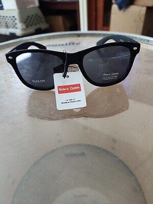RETRO OPTICS Unisex Vintage Classic Style Sunglasses Black 55mm