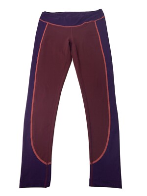 Merrell Athletic Leggings Colorblock Wine Red & Purple Womens Medium EUC